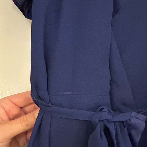 Lulu’s XL Blue Wrap-Front Knee-Length Dress - Picture 6 of 6